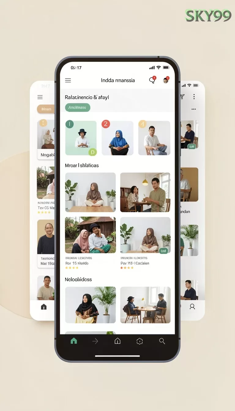 Cuplikan layar menu unduhan sky99 untuk perangkat Android